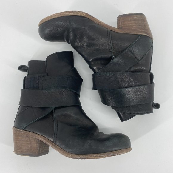 P. Monjo | Black Blur Wrap Moto Boots - Picture 7 of 8